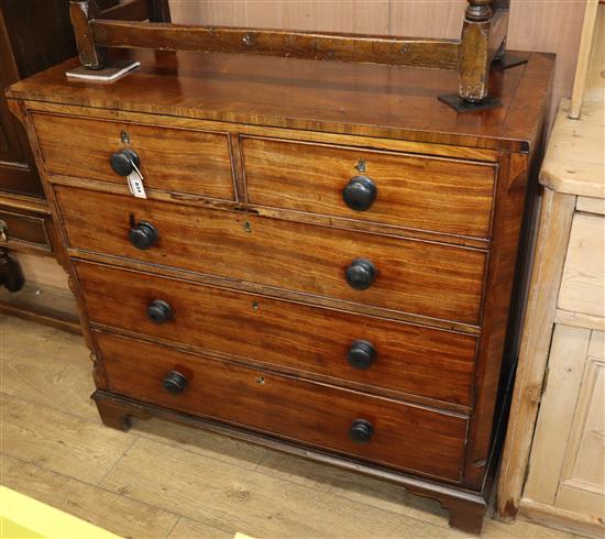 An early 19th century mahogany five-drawer chest W.105cm